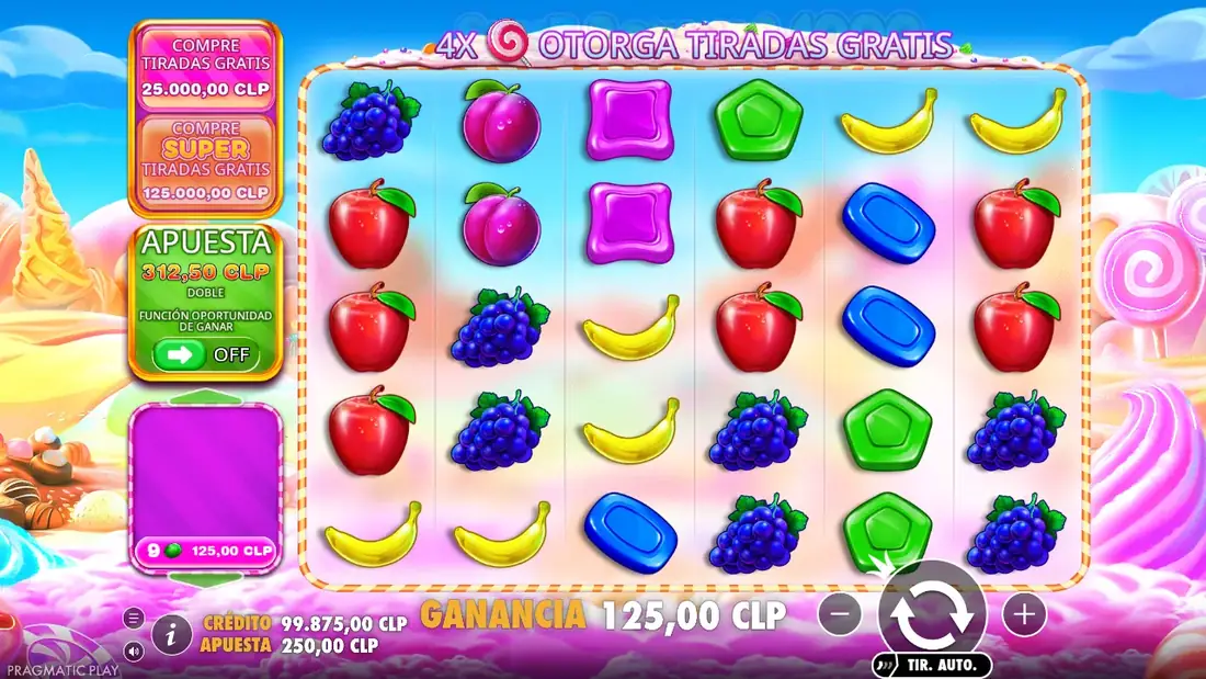 Un giro de Sweet Bonanza 1000 en la demo
